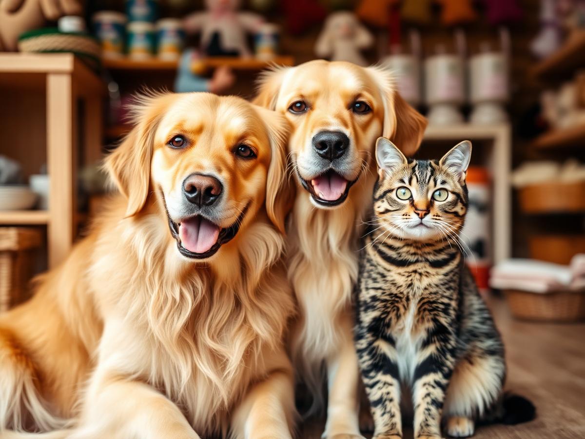 A happy dog and cat